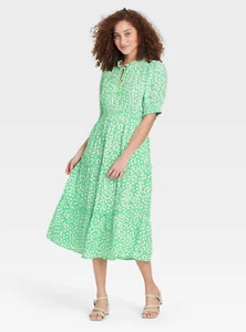 Women's Puff Elbow Sleeve Dress - Who What Wear - Various Sizes - S274 - Picture 1 of 5