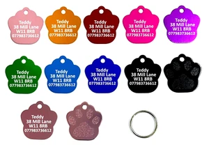 Gravierte Hundemarke personalisiert Ausweisscheibe Haustier Namensschild Katze Halsband Tierzubehör - Bild 1 von 11
