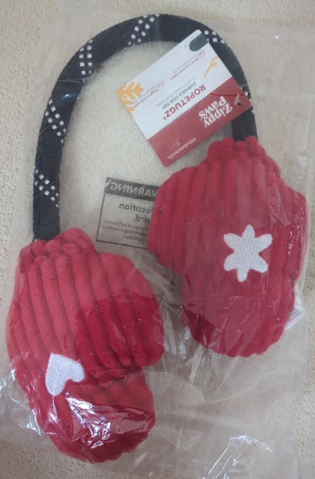 ZippyPaws Ropetugz Christmas Dog Toy - Squeaky for Small & Medium Puppy Dogs New - Image 1 of 4