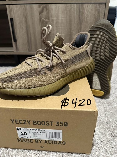Adidas Yeezy Boost 350 V2 Earth taglia 10 indossate una volta FX9033 uomo con scatola rare