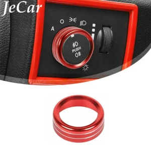 Red Interior Headlight Switch Knob Cover Trim Ring for 11-20 Jeep Grand Cherokee - Bild 1 von 9