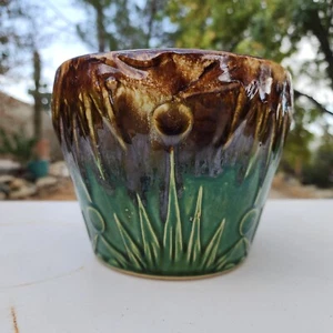 Antique Roseville Pottery RRP Green Brown Planters Sun & Moon Original Price Tag - Picture 1 of 15
