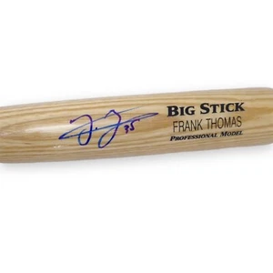 FRANK THOMAS AUTOGRAPHED BLONDE RAWLINGS BIG STICK BAT WHITE SOX IN BLUE 177488 - Picture 1 of 6