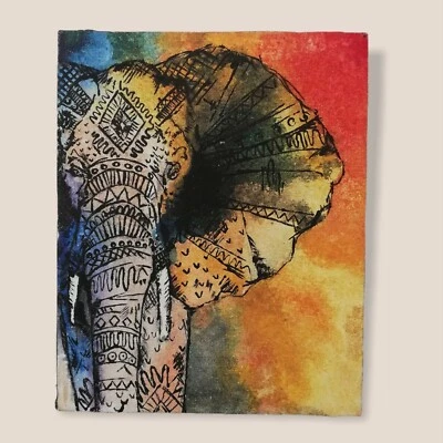 Elefante 100% pintura à mão arte em tela decoração de parede do Sri Lanka FRETE RÁPIDO   - Imagem 1 de 4