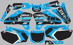 Light Blue YAMAHA GRAPHICS YZ 450F YZ450F 2003 2004 2005 Decals - Foto 1 di 1