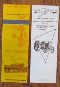 FUNDA TRACTOR MATCHBOOK: COUNTRY COOKING CENTRALIA, WASHINGTON MATCHCOVER -D8 - Imagen 1 de 1