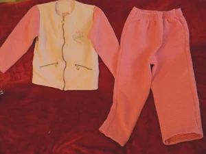 Girls size 6X quilted 2 pc Barbie logo outfit jacket & pants inseam 18" waist 22 - Picture 1 of 3