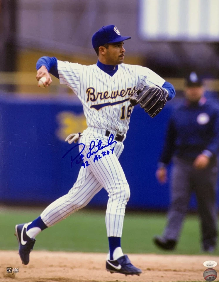 Foto firmada por Brewers Infielder PAT LISTACH 16x20 AUTO #2 con "92 AL ROY" - JSA Foto 1 de 1