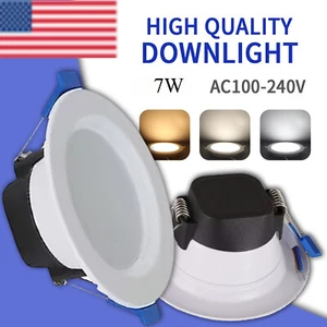 10/20Pack 7W Dimmable Three Color LED Recessed Downlight Spotlight Ceiling Light - Picture 1 of 10