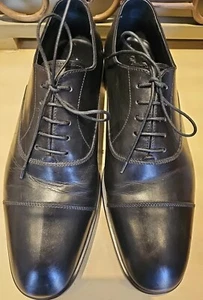 Mens Giorgio Armani Oxford Leather Shoes Black Size Us 11 Very Nice Conditions - Picture 1 of 7