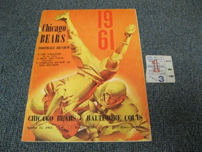 Oct 15, 1961 Baltimore Colts vs Chicago Bears Program & Ticket Stub  - Image 1 of 4