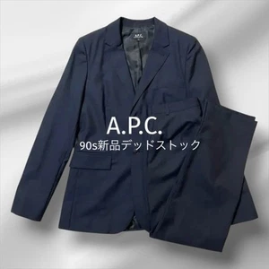 A.P.C. 90s Deadstock Navy Wool Suit Set Unisex S Made in France Vintage - Picture 1 of 11