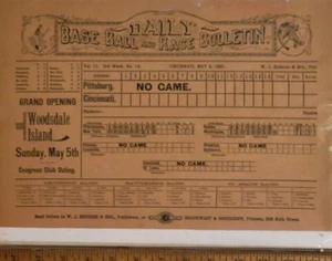 1895 Boston Beaneaters Bobby Lowe Baseball Record HRs Runs RBIs Daily Bulletin - Picture 1 of 14