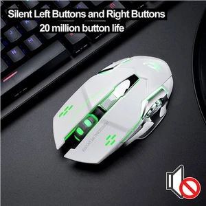 Rechargeable X8 Wireless Game Mouse Silent Led Backlit Usb 1800Dpi Optical GDB - Picture 1 of 12