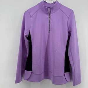 EP New York Quarter Zip Golf Top Size Medium Purple Long Sleeve Performance Golf - Picture 1 of 9