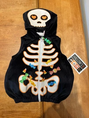 Baby Skeleton & Halloween Candy Costume 1-Piece Bodysuit 12 Months Baby NWT - Image 1 of 4