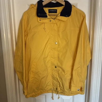 Liz ClaiborneLiz Sport Mujer’s L Amarillo Con Capucha Prendas exteriores Chaqueta de lluvia Bolsillos Usado en Excelente Condición Foto 1 de 4