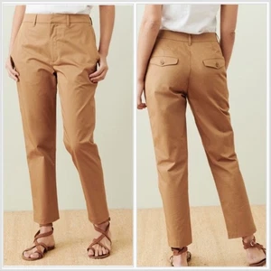 Jenni Kayne Twill Hose hellbraun Stretch Baumwolle Knöchelhose Größe 10 gebraucht, in einwandfreiem Zustand - Bild 1 von 9
