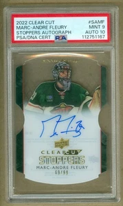 2022-23 Upper Deck Clear Cut MARC-ANDRE FLEURY Die-Cut Auto /99 PSA 9 Auto 10 - Picture 1 of 4