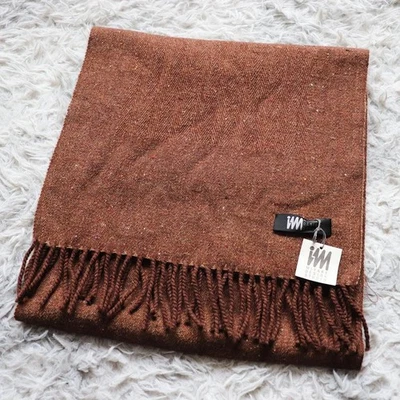 Issey Miyake елочка шерсти шарф, меланж, коричневый, неиспользованный, с ярлыками - Изображение 1 из 4