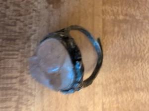Vintage Size 8 Adjustable women's Ring Silver And Pink Stone - Picture 1 of 1