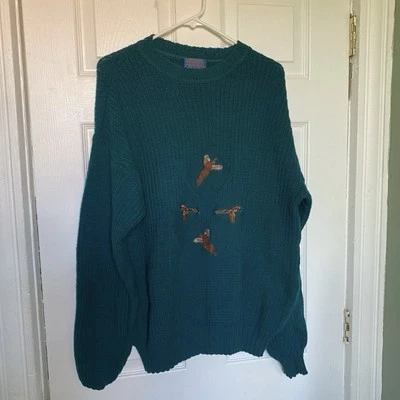 Vintage Pendleton Embroidered Peacock Sweater 100% Virgin Wool - Image 1 of 3