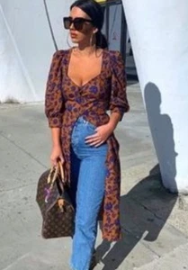 Zara Midikleid Popeline mit Blumenprint Influencer Lieblingskleid Virus - Neu S - Bild 1 von 8