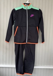 Chicos Nike Cremallera Completa Chaqueta y Pantalones Conjunto de Traje de Pista Negro Como Nuevo Naranja Púrpura - 6 - Imagen 1 de 12