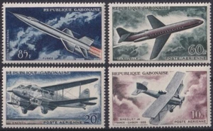 F-EX23379 GABON MNH 1962 AVION AIRPLANE ROCKET DRAGON CARAVELLE BREGUET 14. - Picture 1 of 1