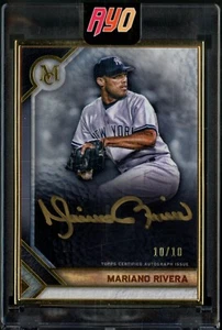 2023 Topps Museum Mariano Rivera cornice oro inchiostro su carta auto #'d 10/10 - Foto 1 di 2