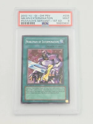 2002 Yugioh PSV-035 Nobleman of Extermination Rare 1st Edition PSA 9 - Image 1 of 2