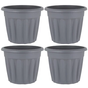 4 x 50cm Large Round Garden Planter Plastic Flower Plant Pot Indoor Outdoor Cafe - Picture 1 of 13