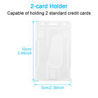10Pcs Hard Thumb Slot Durable Transparent Cover Id Card Holder Double Side Case