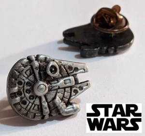 STAR WARS Millennium Falcon Logo Metal Pin AntSlv prop badge darth vader cosplay - Picture 1 of 9