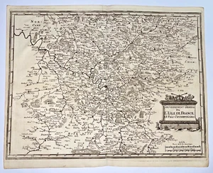 PARIS ILE DE FRANCE 1655 MATHAEUS MERIAN UNUSUAL LARGE ANTIQUE MAP - Picture 1 of 7