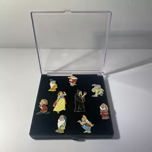 RARE SNOW WHITE & SEVEN DWARFS HAG WITCH BOXED CAST MEMBER 9 PIECE PIN SET - Picture 1 of 8