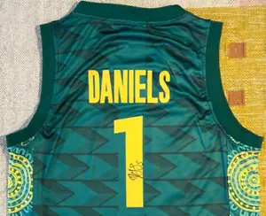 Dyson Daniels Signed Autograph Australia FIBA Olympics Jersey NBA Atlanta Hawks - Picture 1 of 4