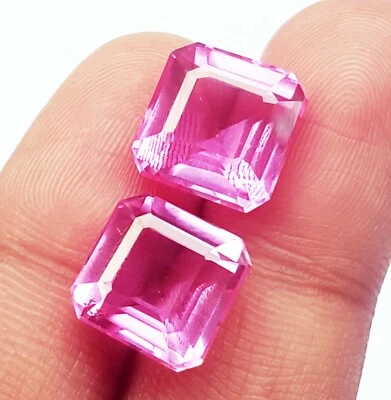 Zafiro rosa claro natural 7 a 9 quilates par de piedras preciosas sueltas certificadas ~ PS41 Foto 1 de 4