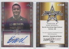 2020 Leaf Metal US Army All-American Bowl Red Shimmer /3 Brock Travelstead Auto