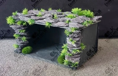 CUSTOM CAVES UK MEDIUM Lizard Hideout,Reptile, Amphibians Basking Platform, Slate (pre order)
