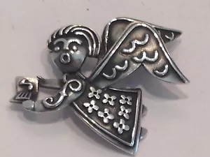 ❤️JAMES AVERY RETIRADO GRANDE ~ CORO ÁNGEL PIN PLATA 11⁄2"" ENCANTO CAJA JA❤️ - Imagen 1 de 4