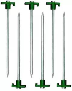 Confezione 100 Pezzi Pali Tettoia Tenda ACCIAIO Picchetti Lunghi 10" HVY DUTY! SPEDIZIONE GRATUITA! - Foto 1 di 1