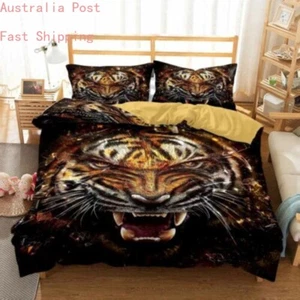 3D Animal Tiger Bedding Set Duvet Cover and Pillowcase KING SIZE - Picture 1 of 1