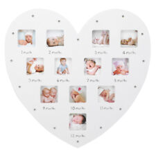 Heart-Shaped LED Baby Photo Frame - 12 Month Inserts - Wall Decor