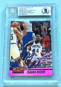 Isaiah Rider 1993 Topps Stadium Club Beam Team Members Only Signed AUTO RC BAS