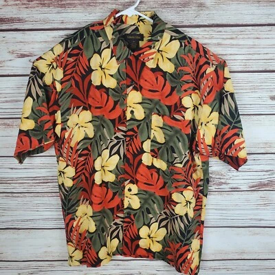 Camisa Hawaiana Roberto Villini Para Hombres Mediana 100% Seda Floral #115 Foto 1 de 4