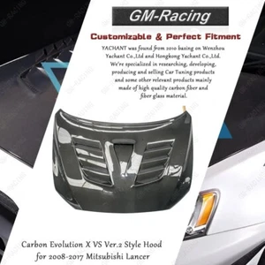 Carbon Evolution X VS Ver.2 Style Hood Bonnet for 2008-2017 Mitsubishi Lancer - Picture 1 of 24