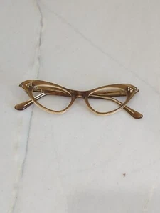 Vintage 50s French Cat Eye Eyeglasses Sunglasses France Rhinestones NO LENSES - Picture 1 of 11