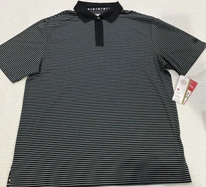 New Ben Hogan Caviar blue striped Polo Golf Shirt Large Collar NEW! - Picture 1 of 11