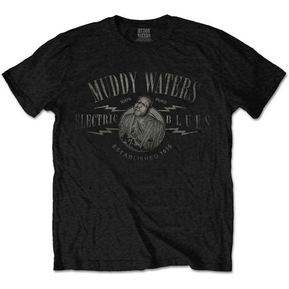 Camiseta Muddy Waters Electric Blues Vintage Negra Nueva Foto 1 de 1